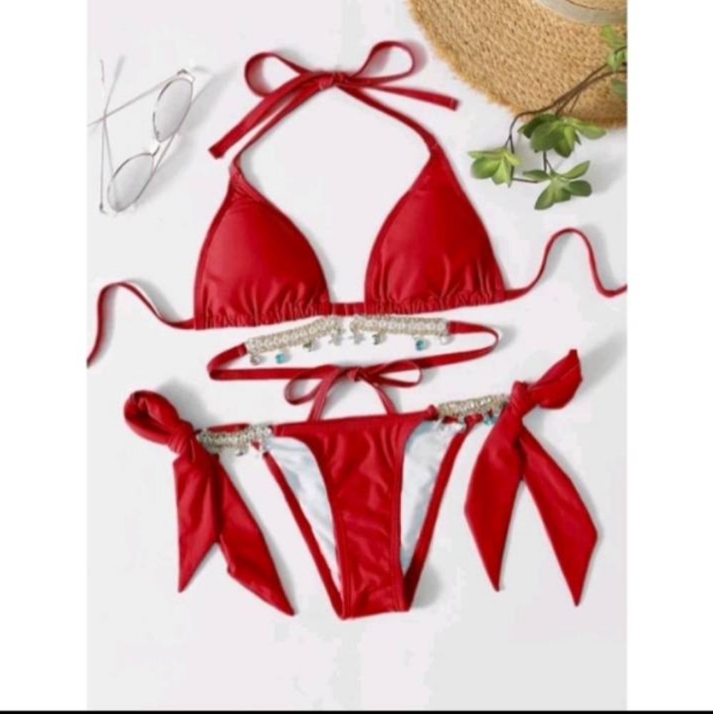 New Swimsuits for All Madame sexy bikini swimsuit set size 8 red - Picture 3 of 3
